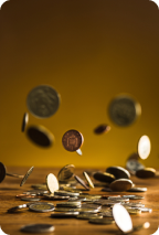 Image of coins dropping on the floor